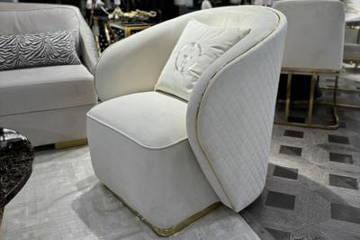 Мебель Garda Decor 102AN-84110 Кресло Ольтен (Olten), велюр кремовый 86*86*90см (без канта) арт. 102AN-84110