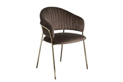Мебель Garda Decor 30C-12962 Стул обеденный велюр темно-коричневый 59*56*81см арт. 30C-12962