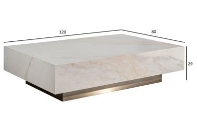 Стол журнальный Garda Decor 57EL-93601 Стол журнальный АГАТ (AGATE) светлый керамический 120*80*29см арт. 57EL-93601