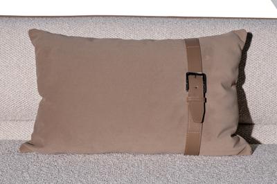 Мебель Garda Decor ZW-25003 Диван Амели (Amelia) трехместный букле светлый 253*100*67см с бежевым кантом арт. ZW-25003