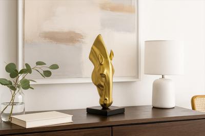 Статуэтка Garda Decor TB4115 Статуэтка "Голова лошади" цвет золото 15*15*41см арт. TB4115