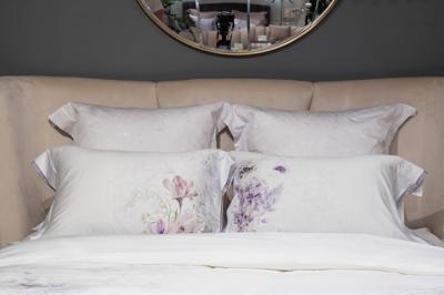 Подарок Garda Decor 130HB-00071 Комплект постельного белья сатин принт Фиори,сиренево-белый,200*220- 1шт,50*70 -2шт арт. 130HB-00071