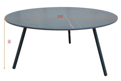 Стол журнальный Garda Decor 129KN-01450 Стол кофейный "ОБЪЯТИЕ (EMBRACE)" уличный черный d100*38см арт. 129KN-01450
