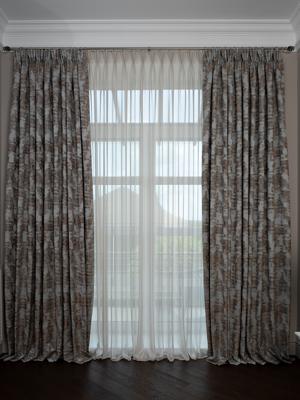 Штора Garda Decor 121GD-00012 Портьера Бромли (Bromley) голубой 275*260 арт. 121GD-00012