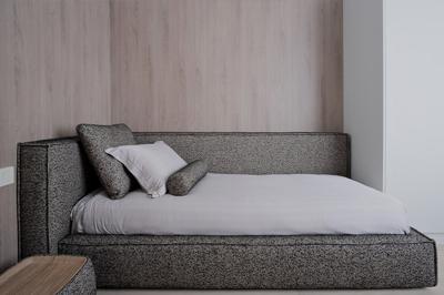 Кровать Garda Decor Кровать детская угловая Руна(Runa)-80 с мех шенилл серая Seppia-Ser 114*215*80см арт. Runa-80М-Seppia Ser