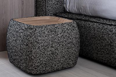 Столик Garda Decor Столик прикроватный мягкий Руна(Runa) шенилл серая Seppia-Ser 49*49*27см арт. Runa-S49-Seppia Ser