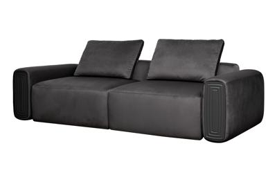 Диван Garda Decor Диван трехместный Турин(Turin)(2 секции) с мех т.серый велюр Colt1003 255*120**68см арт. TURIN-TM3-2S-Colton1003