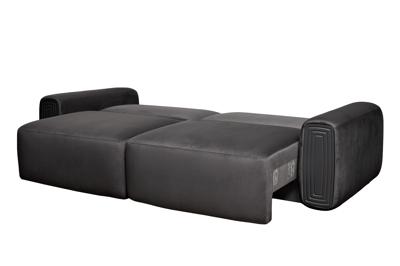 Диван Garda Decor Диван трехместный Турин(Turin)(2 секции) с мех т.серый велюр Colt1003 255*120**68см арт. TURIN-TM3-2S-Colton1003