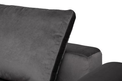 Диван Garda Decor Диван трехместный Турин(Turin)(2 секции) с мех т.серый велюр Colt1003 255*120**68см арт. TURIN-TM3-2S-Colton1003