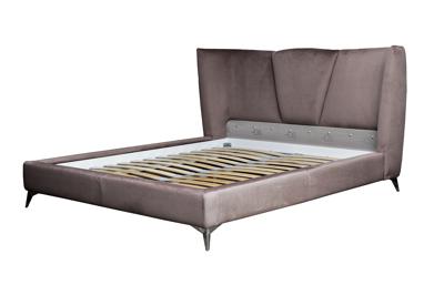 Кровать Garda Decor Кровать Сиена(Siena) без мех.велюр коричневый Colt1012-ROSKOR 199*222*116см арт. Siena-160-Colt1012
