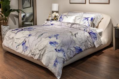 Кровать Garda Decor Кровать Палаццо(Palazzo) 180 без мех.шенилл экрю Natur-Ecru 215*240*90см арт. Palazzo-180-Natur Ecru