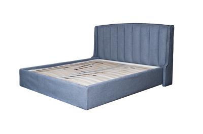 Кровать Garda Decor Кровать Одри(Odry) c подъем.мех. шенилл синий Natur-Sin 206*220*120 арт. ODRY-180M-Natur Sin+Colt1006