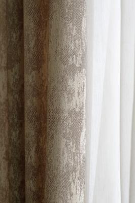 Штора Garda Decor 121GD-00021 Портьера Хьюстон (HOUSTON) бежевый 275*260см арт. 121GD-00021