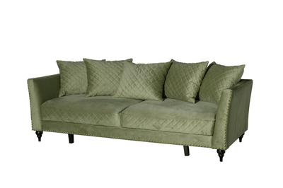 Диван Garda Decor Диван Сорренто(Sorrento) 230M трехм.раск,велюр оливковый Colt1002-OLIV 230*101*86 арт. SORRENTO-230M-Colt1002-OLIV