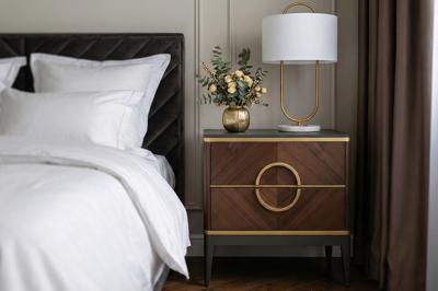 Мебель Garda Decor 151SV-10001 Тумба прикроватная шпон 2 ящика 60*60*40см арт. 151SV-10001