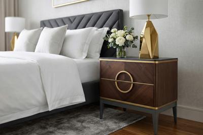 Мебель Garda Decor 151SV-10001 Тумба прикроватная шпон 2 ящика 60*60*40см арт. 151SV-10001