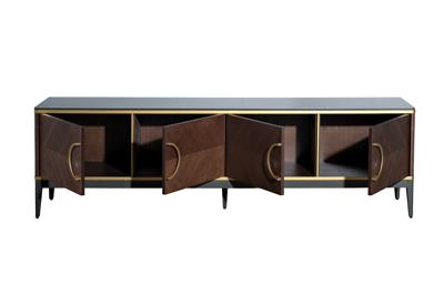 Мебель Garda Decor 151SV-10003 Тумба под ТВ 4-х дверная шпон 200*58*40см арт. 151SV-10003