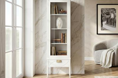 Мебель Garda Decor 151SV-000020 Шкаф-витрина 1 стеклянный фасад с тумбой прикроватной с 1-м ящиком арт. 151SV-000020