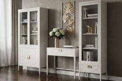 Мебель Garda Decor 151SV-000020 Шкаф-витрина 1 стеклянный фасад с тумбой прикроватной с 1-м ящиком арт. 151SV-000020