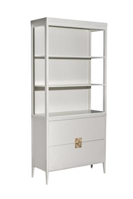 Мебель Garda Decor 151SV-000023 Шкаф-витрина открытый широкий с комодом с 2-мя ящиками арт. 151SV-000023