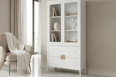 Мебель Garda Decor 151SV-000025 Шкаф-витрина 2 стеклянных фасада с комодом с 2-мя ящиками арт. 151SV-000025