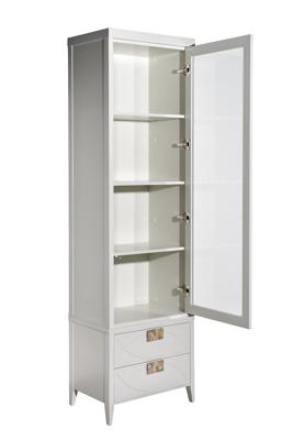 Мебель Garda Decor 151SV-000021 Шкаф-витрина 1 стеклянный фасад с тумбой прикроватной с 2-мя ящиками арт. 151SV-000021