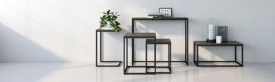 Столик LoftyHome Стол приставной Бервин серый с белым основанием лофт арт. 938975