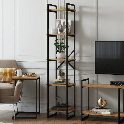 Стеллаж LoftyHome Стеллаж Мальборк 40 Дуб лофт арт. 1251814