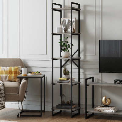 Стеллаж LoftyHome Стеллаж Мальборк 40 Смоук лофт арт. 1251818