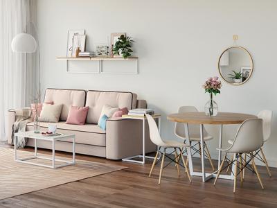 Полка LoftyHome Полка подвесная Мальборк Флэт Дуб с белым основанием лофт арт. 1556404