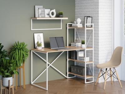 Стол письменный LoftyHome Стол письменный Мальборк Практик-П Дуб Сонома с белым основанием лофт арт. 1627822