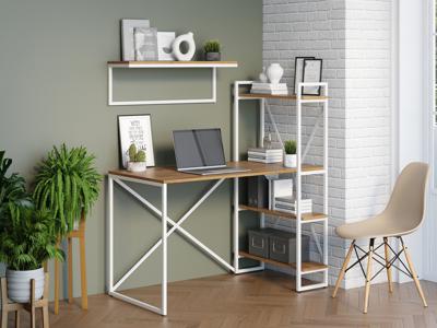 Стол письменный LoftyHome Стол письменный Мальборк Практик-П Дуб Золотой с белым основанием лофт арт. 1627826