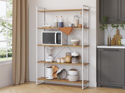 Стеллаж LoftyHome Стеллаж Мальборк 120 Дуб с белым основанием лофт арт. 1628009