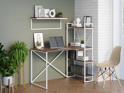 Стол письменный LoftyHome Стол письменный Мальборк Практик-П Шимо Темный с белым основанием лофт арт. 1628014