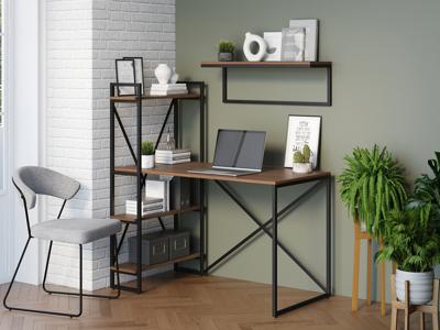 Стол письменный LoftyHome Стол письменный Мальборк Практик-Л Шимо Темный лофт арт. 1628015