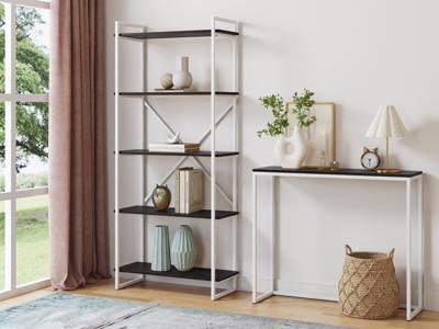 Стеллаж LoftyHome Стеллаж Мальборк 80 венге с белым основанием лофт арт. 1628052