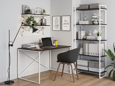 Стеллаж LoftyHome Стеллаж Мальборк 80 венге с белым основанием лофт арт. 1628052