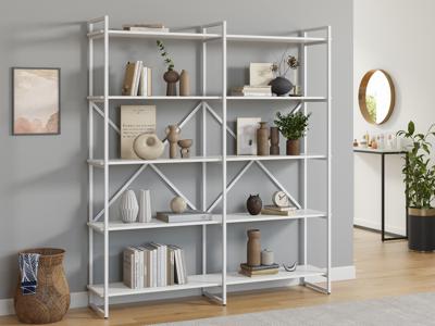 Стеллаж LoftyHome Стеллаж Мальборк 160 Белый Альпийский с белым основанием лофт арт. 1628117