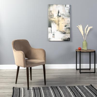 Кресло R-Home Кресло Ledger Diag beige/т. орех арт. 410124142h_Diag beige_т.орех