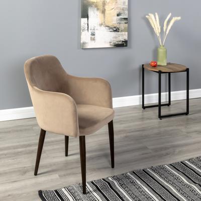 Кресло R-Home Кресло Ledger Diag beige/т. орех арт. 410124142h_Diag beige_т.орех