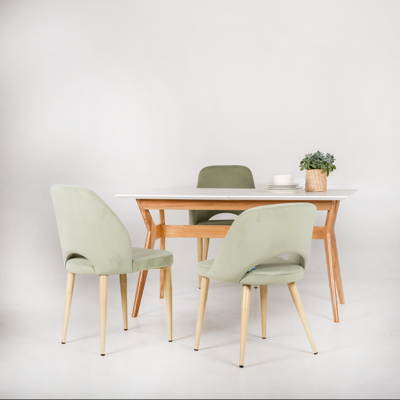 Стол R-Home Стол Нарвик раскладной 120-160 ОРЕХ-Белый арт. 40033721h_Обел