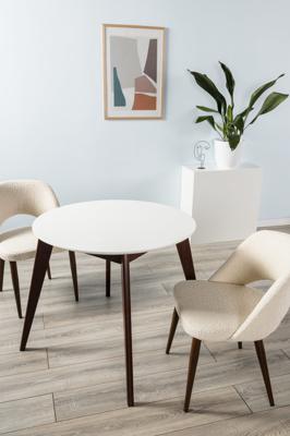 Стол R-Home Стол Лунд круглый д.860 Белый Темный орех арт. 400330073h_бел