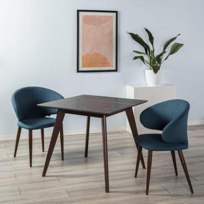 Стол R-Home Стол Лунд 860*860 мрамор Графит Темный орех арт. 400330051h_мргр