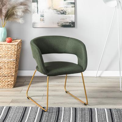 Стул R-Home Кресло Hugs тёмно-зеленый/Линк золото арт. 410131135h_Dark_Green
