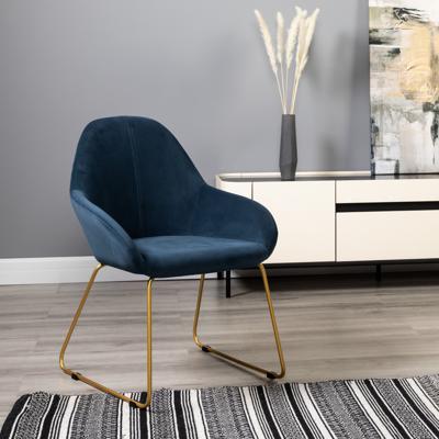 Стул R-Home Кресло Kent Diag blue/Линк золото арт. 410119154h_Diagblue_золото_линк