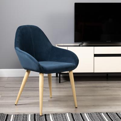 Стул R-Home Кресло Kent Diag blue/нат.дуб арт. 410119151h_Diagblue_н.дуб
