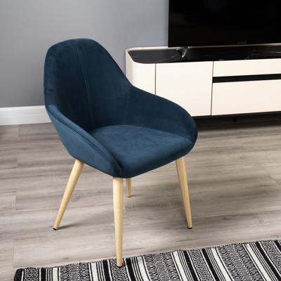 Стул R-Home Кресло Kent Diag blue/нат.дуб арт. 410119151h_Diagblue_н.дуб