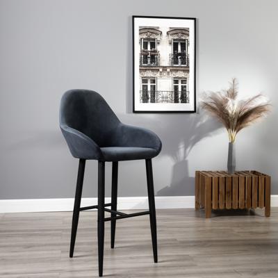 Стул барный R-Home Кресло Бар.Kent Diag grey/черный арт. 410219142h_Diaggrey_черн_БАР