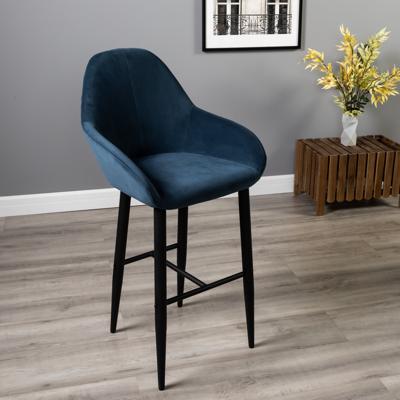 Стул барный R-Home Кресло Бар.Kent Diag blue/черный арт. 410219152h_Diagblue_черн_БАР