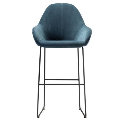 Стул барный R-Home Кресло Бар. Kent Diag blue/Линк арт. 410219150h_Diagblue_черн_БАР